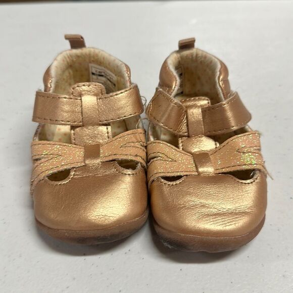 Carter’s Gold Pink Toddler Ankle Boots with Straps Size 3 - Picture 3 of 7